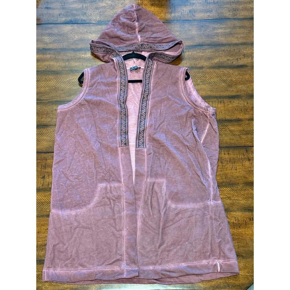Pol - Open Front Boho Style Jacket with a Hoodie, Size Medium - Picture 2 of 9